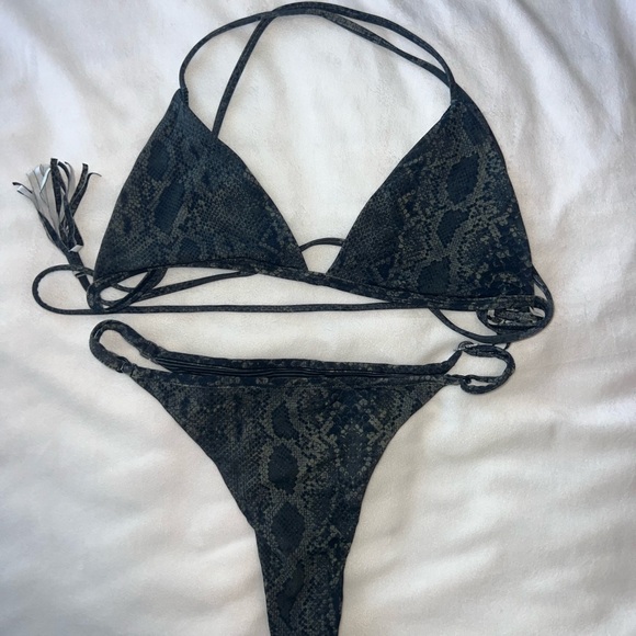 Acacia Swimwear Set in Sage Python - Picture 2 of 5